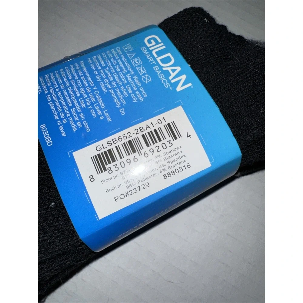Gildan Smart Basics Boys Game‎ Socks 2 Pair Pack Grey Black Shoe Size 3-9 GP2BC